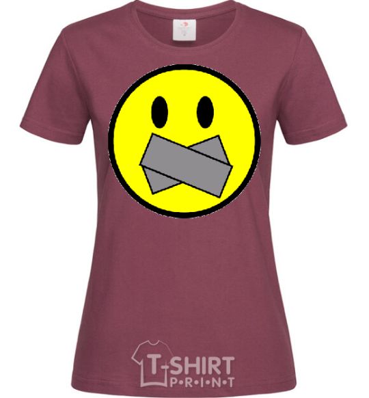 Женская футболка DON'T SMILE Бордовый фото