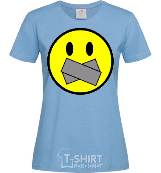 Women's T-shirt DON'T SMILE sky-blue фото