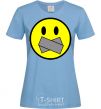 Women's T-shirt DON'T SMILE sky-blue фото