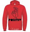 Men`s hoodie POSITIVE V.1 bright-red фото