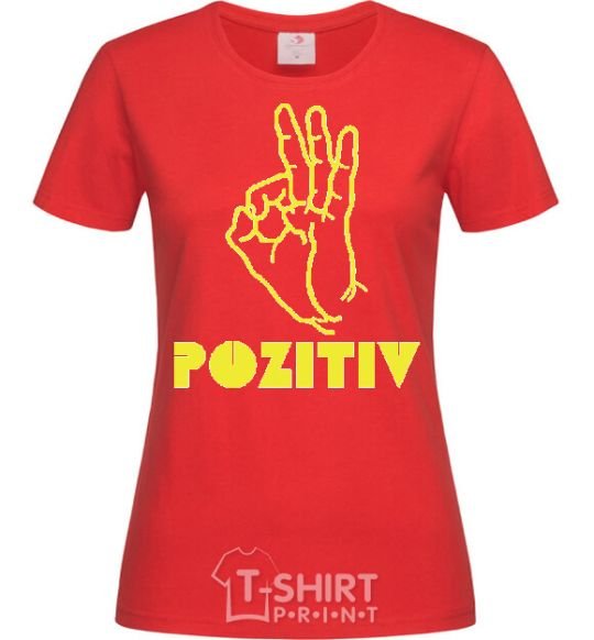 Women's T-shirt POSITIVE V.1 red фото