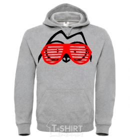 Men`s hoodie SIMON'S CAT with glasses sport-grey фото