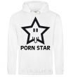 Men`s hoodie PORN STAR White фото