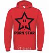 Men`s hoodie PORN STAR bright-red фото