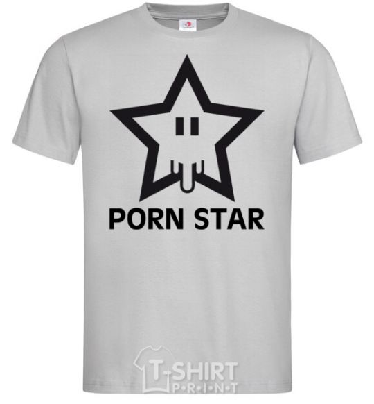 Men's T-Shirt PORN STAR grey фото