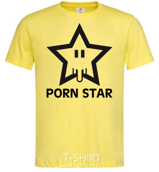 Men's T-Shirt PORN STAR cornsilk фото