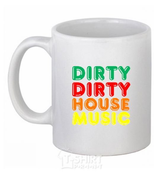 Чашка керамическая DIRTY HOUSE MUSIC Белый фото