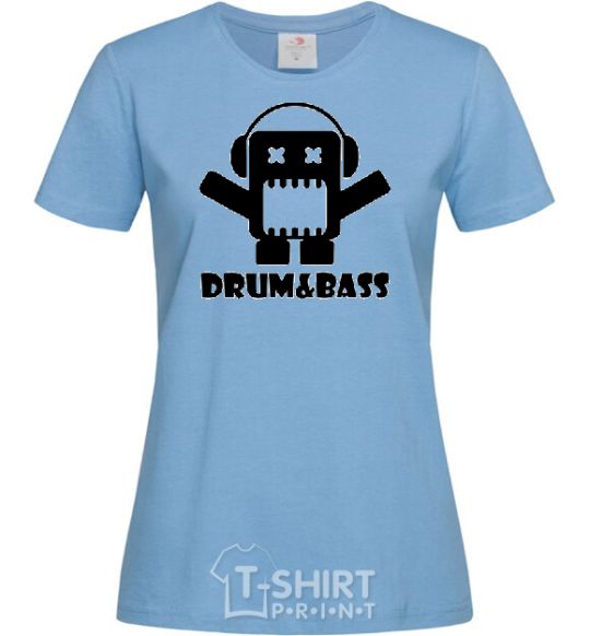 Women's T-shirt DRUM&BASS sky-blue фото