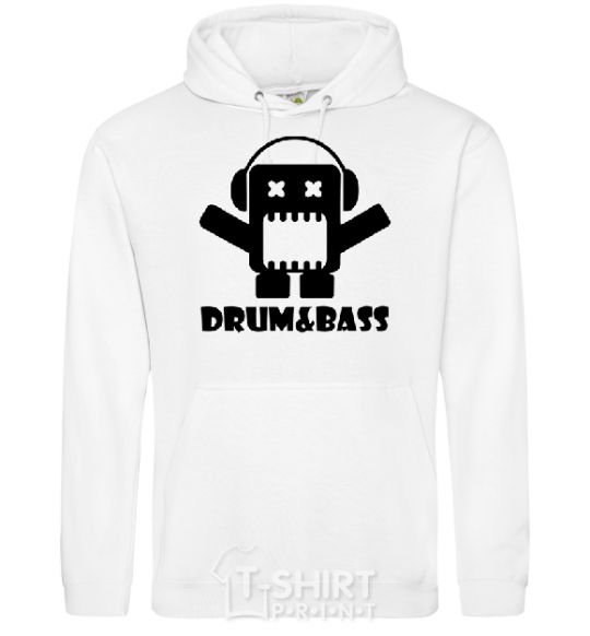 Men`s hoodie DRUM&BASS White фото