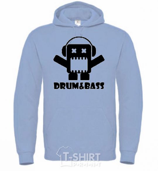 Men`s hoodie DRUM&BASS sky-blue фото