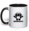 Mug with a colored handle DRUM&BASS black фото