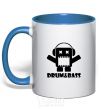 Mug with a colored handle DRUM&BASS royal-blue фото