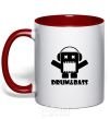 Mug with a colored handle DRUM&BASS red фото