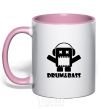 Mug with a colored handle DRUM&BASS light-pink фото