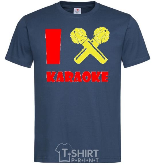 Men's T-Shirt I KARAOKE navy-blue фото