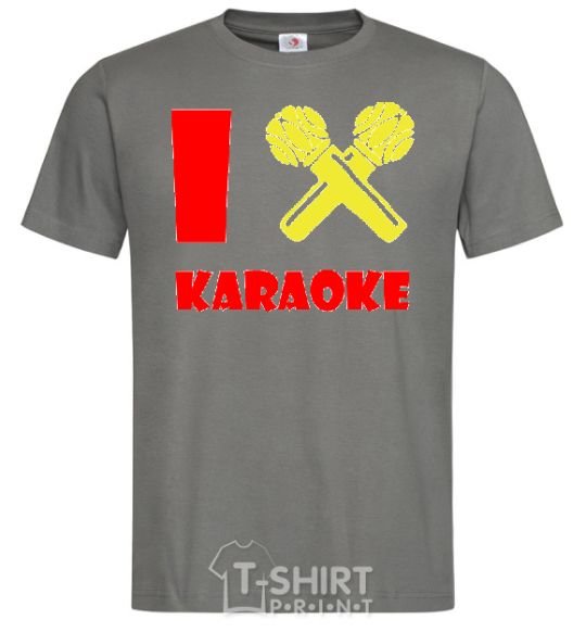 Men's T-Shirt I KARAOKE dark-grey фото