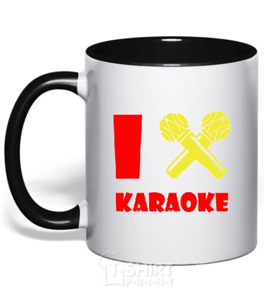 Mug with a colored handle I KARAOKE black фото