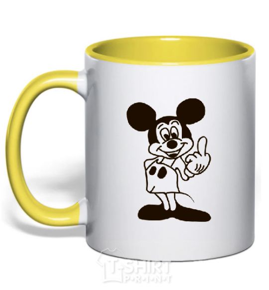 Mug with a colored handle MICKEY MAUS #2 yellow фото