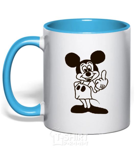 Mug with a colored handle MICKEY MAUS #2 sky-blue фото