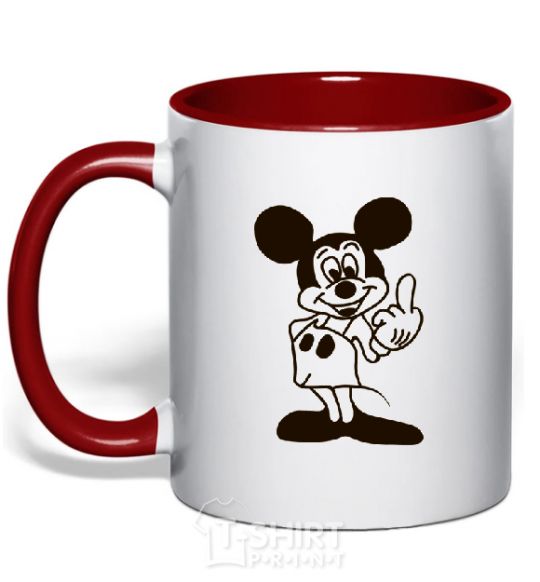 Mug with a colored handle MICKEY MAUS #2 red фото