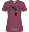 Women's T-shirt SPONGEBOB burgundy фото