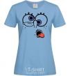 Women's T-shirt SPONGEBOB sky-blue фото