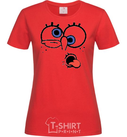 Women's T-shirt SPONGEBOB red фото