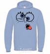 Men`s hoodie SPONGEBOB sky-blue фото