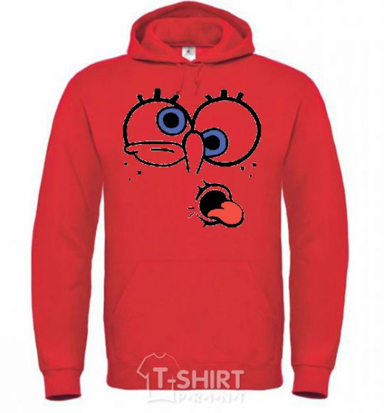 Men`s hoodie SPONGEBOB bright-red фото