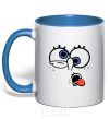 Mug with a colored handle SPONGEBOB royal-blue фото