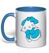 Mug with a colored handle SMURF GIRL BLUE royal-blue фото