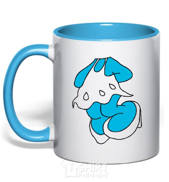 Mug with a colored handle SMURF GIRL BLUE sky-blue фото
