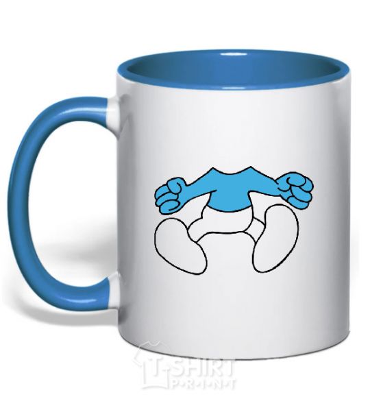 Mug with a colored handle SMURF BOY BLUE royal-blue фото