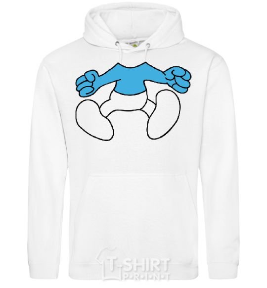 Men`s hoodie SMURF BOY BLUE White фото