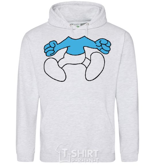 Men`s hoodie SMURF BOY BLUE sport-grey фото