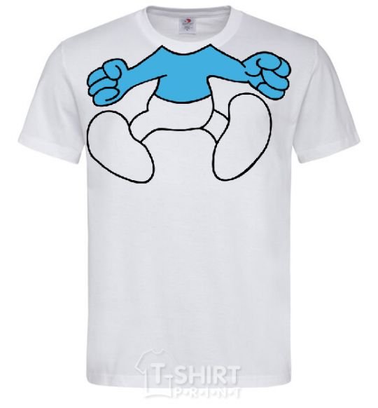 Men's T-Shirt SMURF BOY BLUE White фото