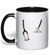 Mug with a colored handle LOVE DR. black фото