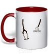Mug with a colored handle LOVE DR. red фото