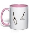 Mug with a colored handle LOVE DR. light-pink фото