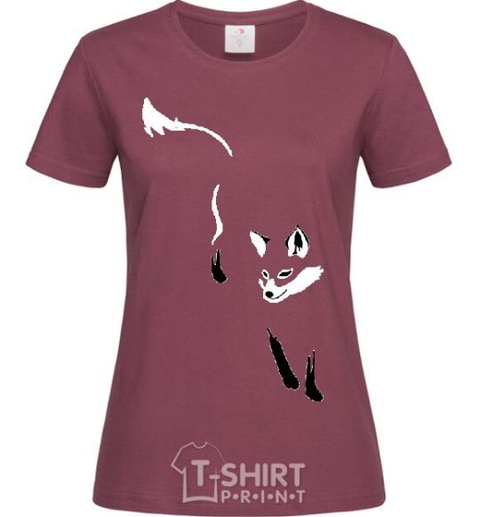 Women's T-shirt FOX burgundy фото