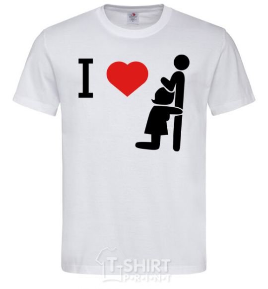 Мужская футболка I LOVE ORAL SEX Белый фото