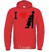 Men`s hoodie I LOVE ORAL SEX bright-red фото