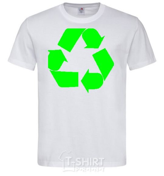 Men's T-Shirt RECYCLING Eco brand White фото