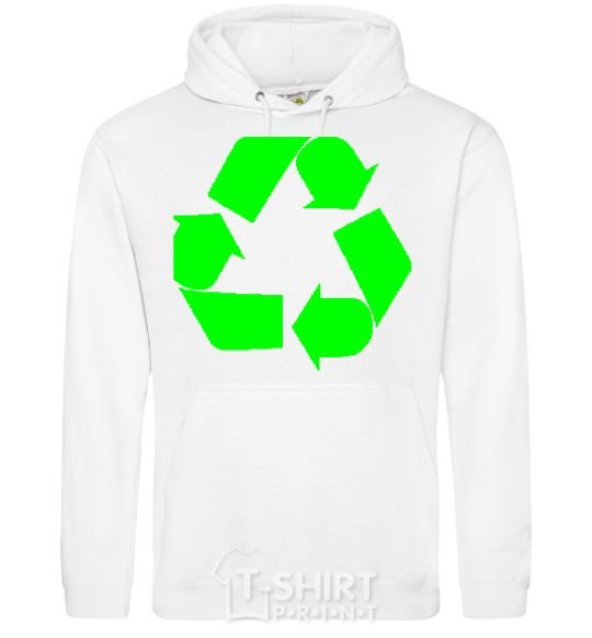 Men`s hoodie RECYCLING Eco brand White фото