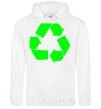 Мужская толстовка (худи) RECYCLING Eco brand Белый фото