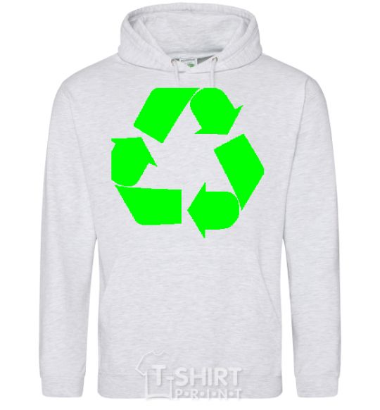 Мужская толстовка (худи) RECYCLING Eco brand Серый меланж фото