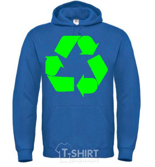 Men`s hoodie RECYCLING Eco brand royal фото