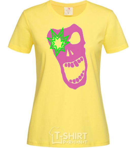 Women's T-shirt PINK SKULL cornsilk фото