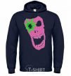 Men`s hoodie PINK SKULL navy-blue фото