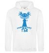 Men`s hoodie TELL THE WORLD TO GO! White фото